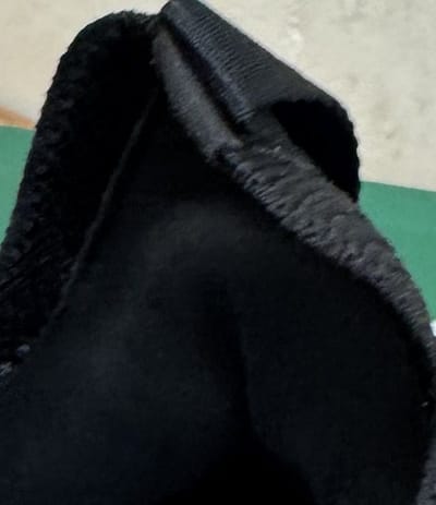 After: the inner heel lining clean and dark again